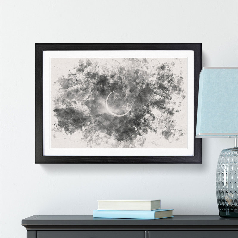 Eclipse Of The Moon - Picture Frame Painting, Black Framed, 40cm H x 60cm W x 2cm D
