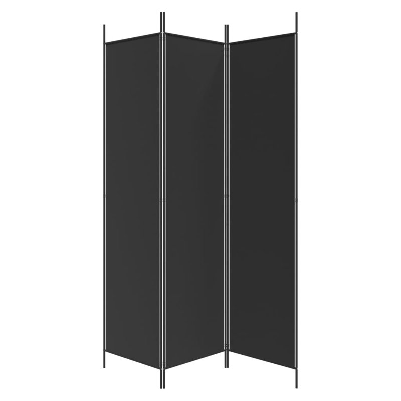 Kasimir Folding Room Divider, 200cm H x 150cm W, Black, 3