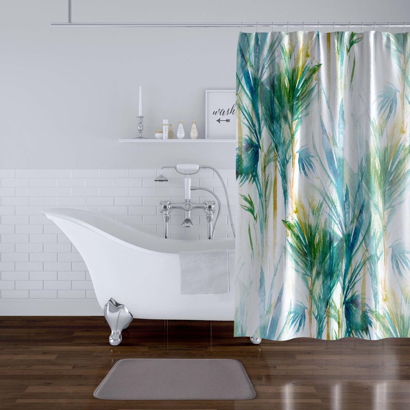 Rideau de douche simple à motif floral Lillian, H 90 po x l 70 po
