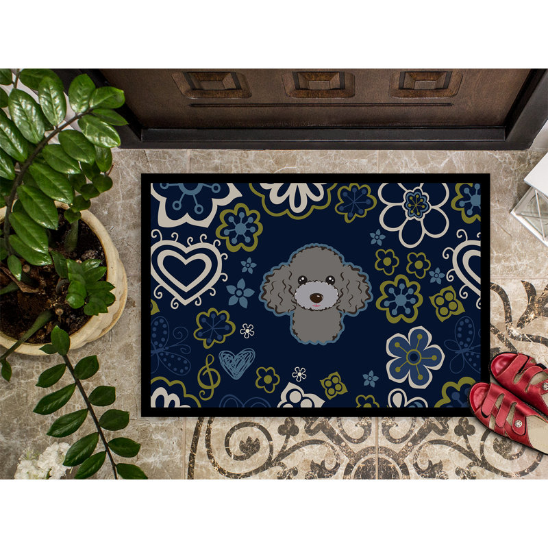 Tapis d'extérieur antidérapant Toluca, L 24 po x L 36 po, Caniche argenté