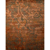 Clearance Hand Knotted Wool Damask Area Rug