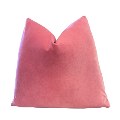 Pink Solid Velvet Pillow Cover