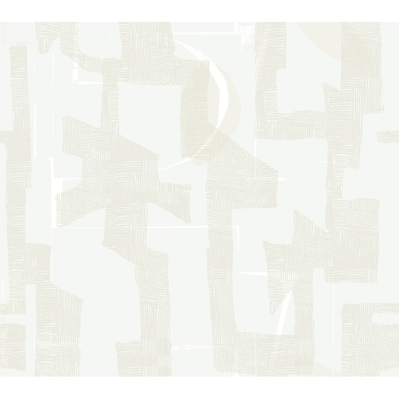 Papier peint tribal moderne, Blanc cassé, 27 pi x 27 pi