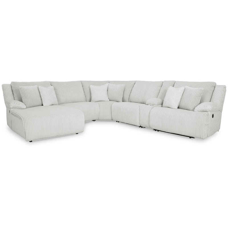 Canapé modulaire inclinable 6 pièces avec méridienne, Orienté à gauche (vu de face)