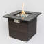 Table de foyer au gaz propane 30 po, carré de 50 000 BTU avec plateau en tuiles et base en osier pour patio extérieur - brun
