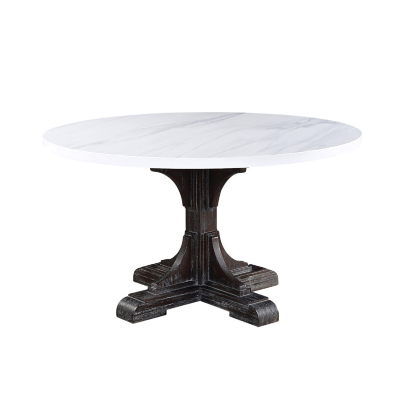 Round Dining Table with Artificial Marble Top