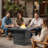 23.5" H x 33" W Large Square Outdoor Propane Fire Pit Table with Hideaway Gas Tank Seat and Lid 50000BTU