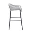 Tabouret de bar d'extérieur en corde gris clair, ensemble de 2