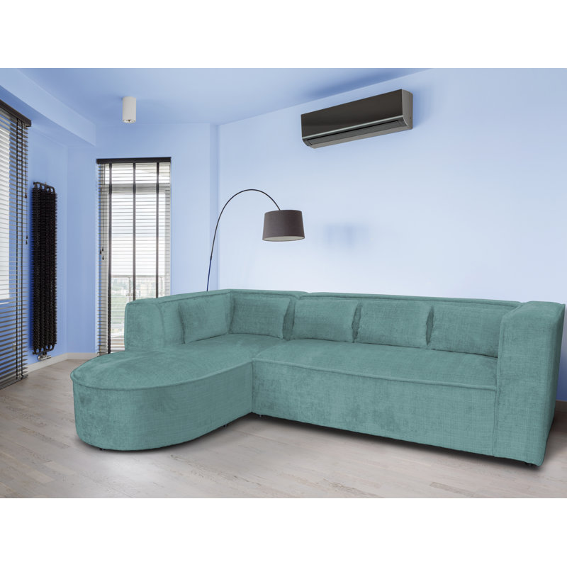 Caetana 4 Seater Corner Sofa , Left Facing, Turquoise