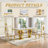 70"Faux Marble Dining Table,Rectangular Kitchen Table With Diamond-Shape Stainless Steel Legs For Kitchen, Living Room-257640909-257640908-257640907