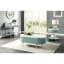 Table de bout contemporaine 1 pièce sarcelle clair sarcelle blanche