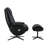 Black Motion Swivel Accent Chair With Ottoman