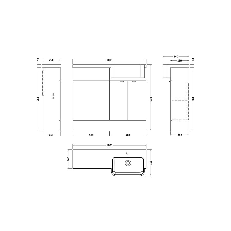 Single Bathroom Vanity with Farmhouse Basin