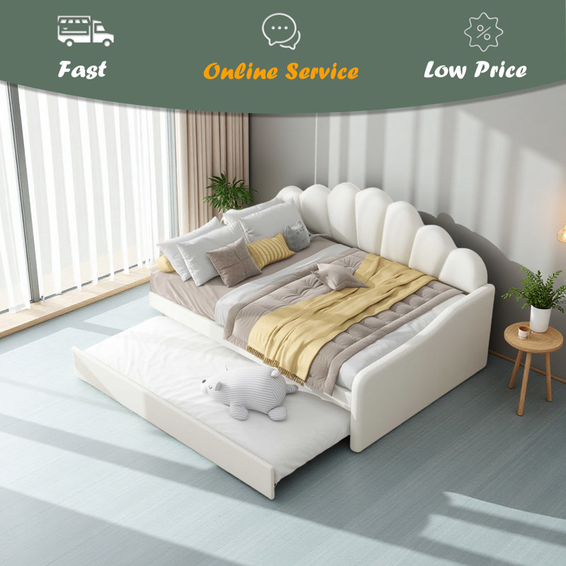 Full Size Upholstery Daybed, Beige