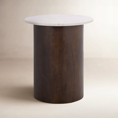 Basile 19" Genuine Marble End Table