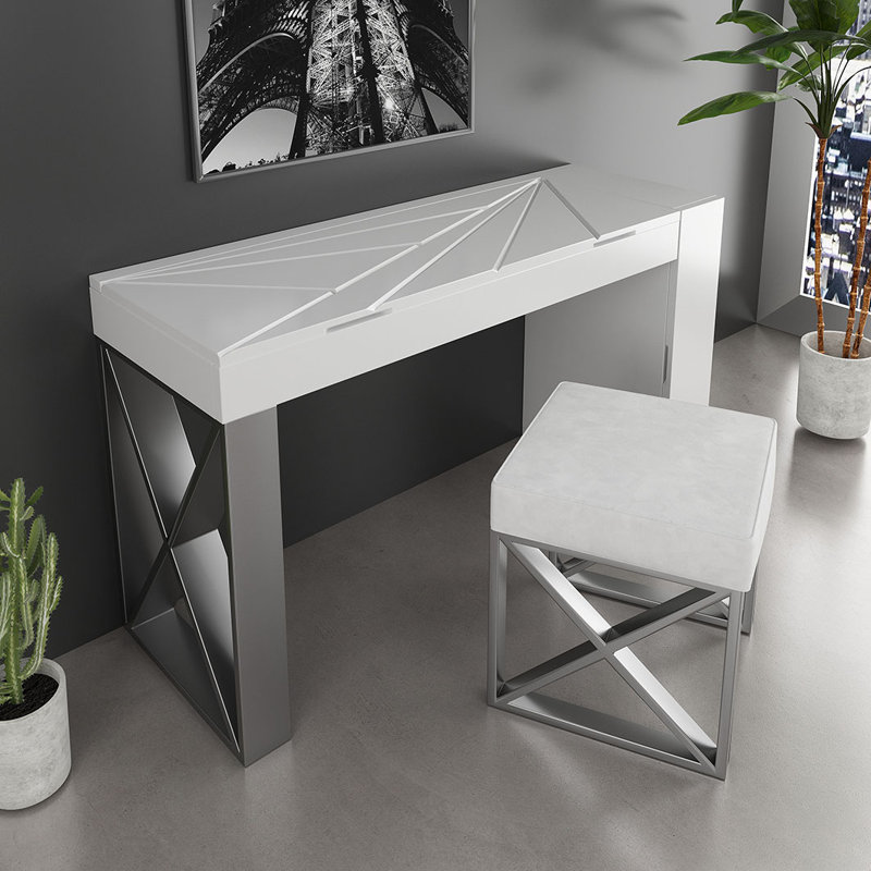 Ensemble coiffeuse avec tabouret et miroir