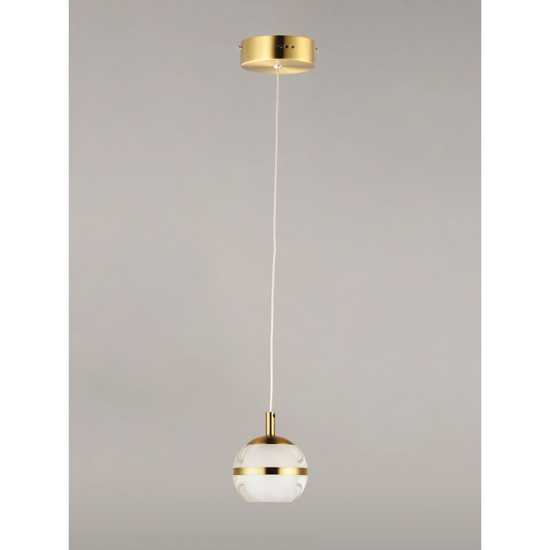 1 - Light Natural Aged Brass LED Single Pendant