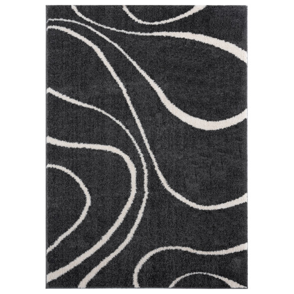 Black Rug Wallpaper Wrought Studio Avanthi Black Rug | Wayfair