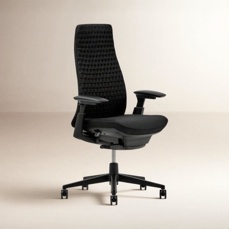 Haworth Fern Digital Knit Task Chair, Yes, Charcoal Black