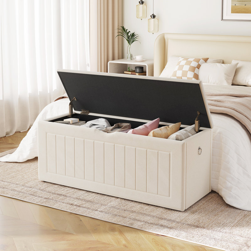 Storage Bench Blanket Chest, Beige