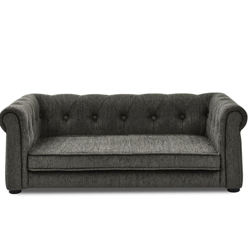 Élégant grand lit pour animal de compagnie, surélevé et confortable, gris foncé, élégant lit pour chien gris absorbant les chocs pour animaux de compagnie, surélevé, capacité de charge de 250 lb