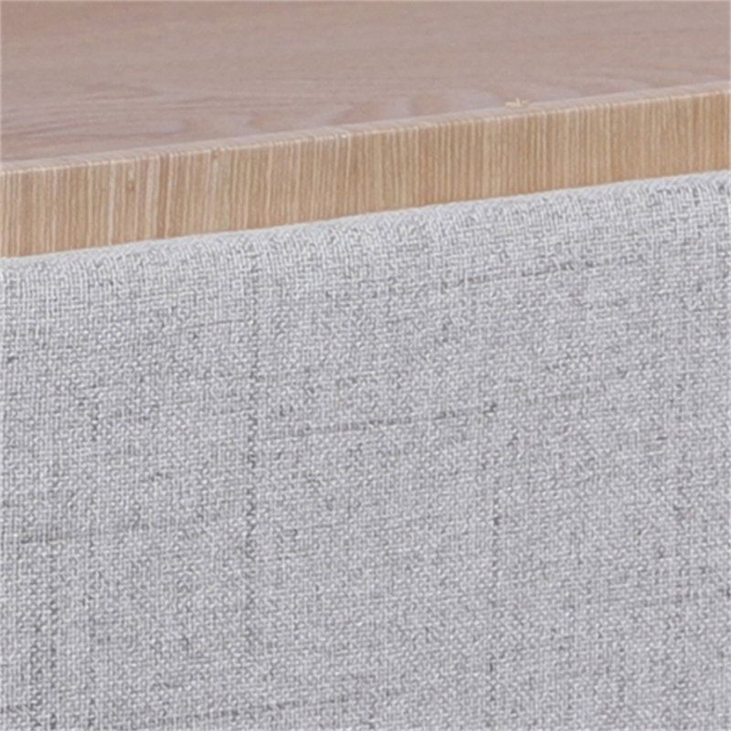 Repose-pieds avec rangement et plateau en bois réversible, naturel, Gris
