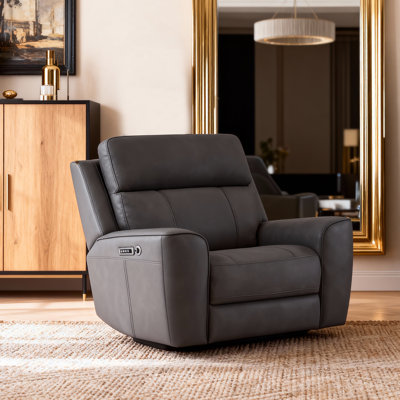 Fauteuil inclinable électrique en cuir Zero Gravity avec évent de massage chauffant sur le siège et le lombaire