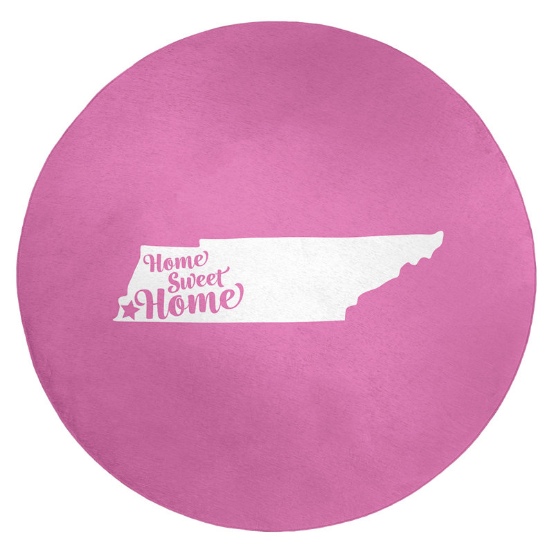 Tapis en poly-chenille memphis à la maison, Rond 5 pi
