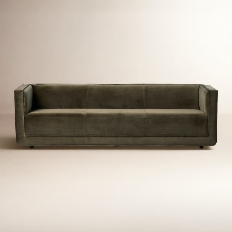Gigi 95" Upholstered Sofa, Surrey Olive Polypropylene / Olefin