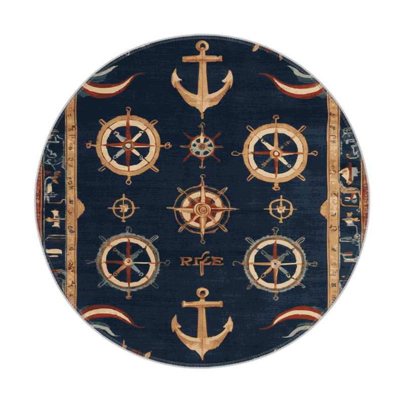 Turkish Gray Indoor and Outdoor Area Rug, Round 5'