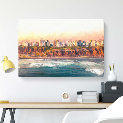Lima Skyline in Peru in Abstract - Wall Art