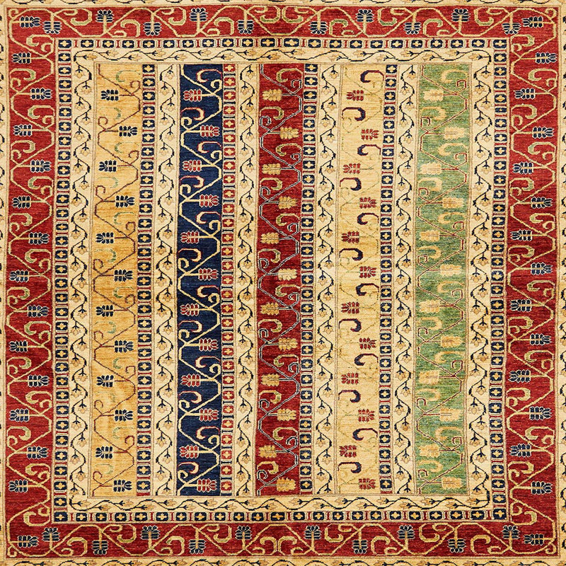 Tapis abstrait moderne 704, Carré 7 pi