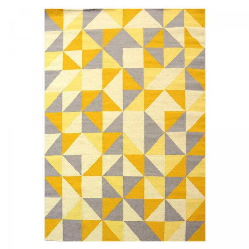 Anaya Geometric Wool Hand Woven Area Rug, Rectangle 110 x 160cm