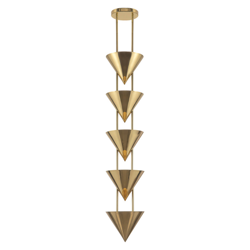 Versus 10-in Brass Pendant, Brass, 10