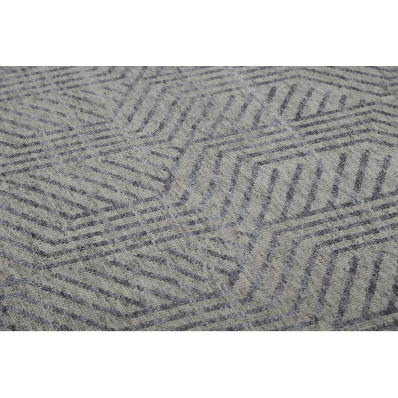 Vivien Hand Knotted Wool Geometric Area Rug, Rectangle 10' x 14'