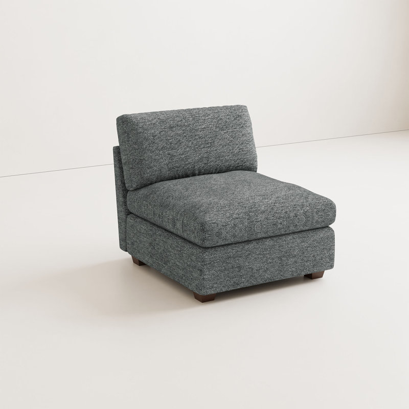 Module de siège simple sans accoudoirs pour canapé modulaire, Gray