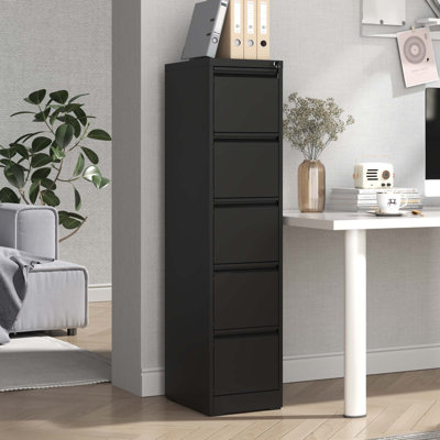 5 Drawer Vertical Metal File Cabinet with Lock for A4/Letter/Legal Storage Cabinet for Home Office