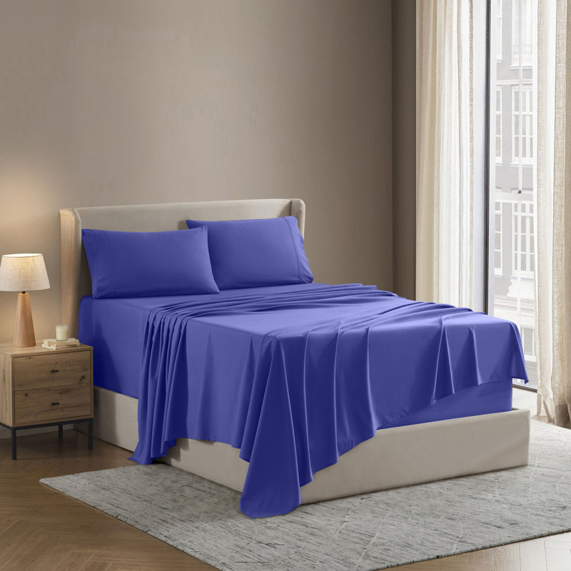 Luxury Collection Classic Smooth Thread Sheet Set, Tanzanite Blue, Split King