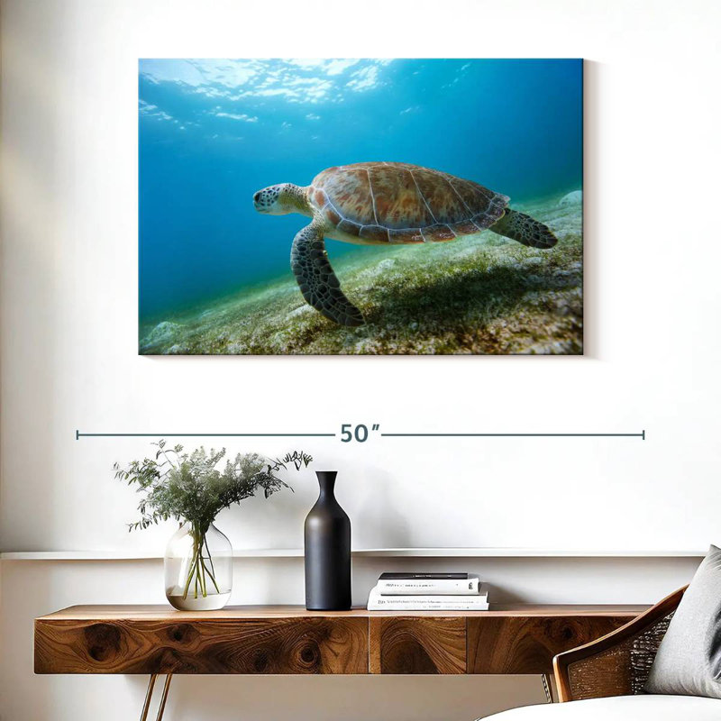 Brampt Hawksbill Turtle In Motion, 26" H x 39" W