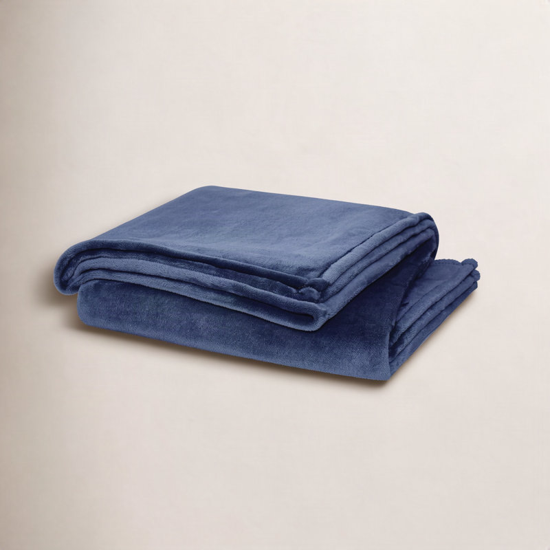 Balee Knitted Throw Blanket, 50" W x 60" L, Dark Blue