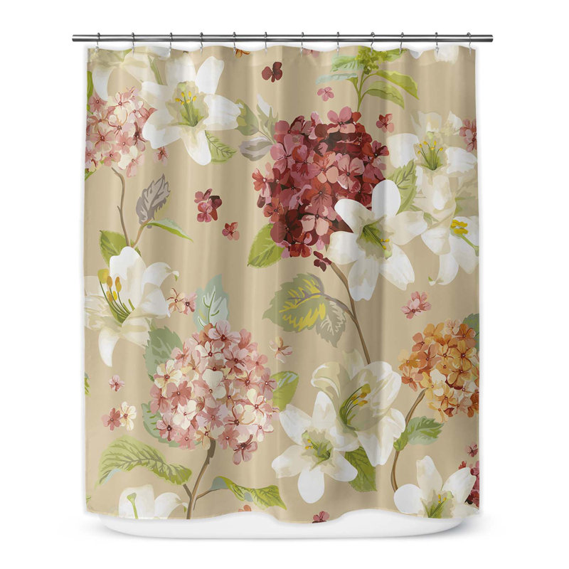 Betsy-Mae Floral Shower Curtain, 90" H x 70" W
