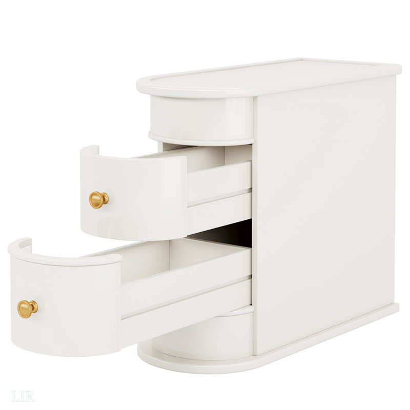Solid Wood Pedestal End Table, White
