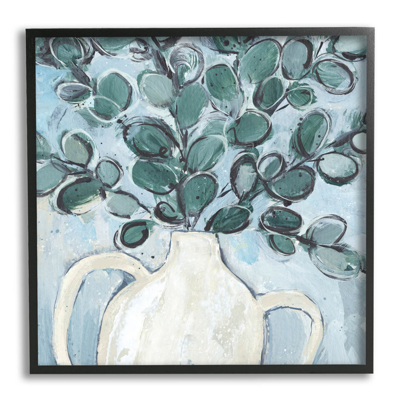 12" x 12" Black Framed Eucalyptus Canvas Print