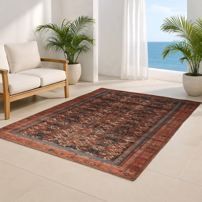 Tapis d'intérieur et d'extérieur brun Persian