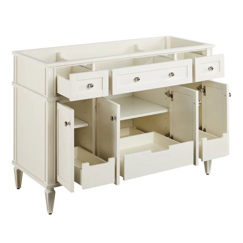 48" Elmdale Single Bathroom Vanity Set with Rectangular Undermount Sink, Arctic White Quartz, 8" Widespread, Charcoal Black