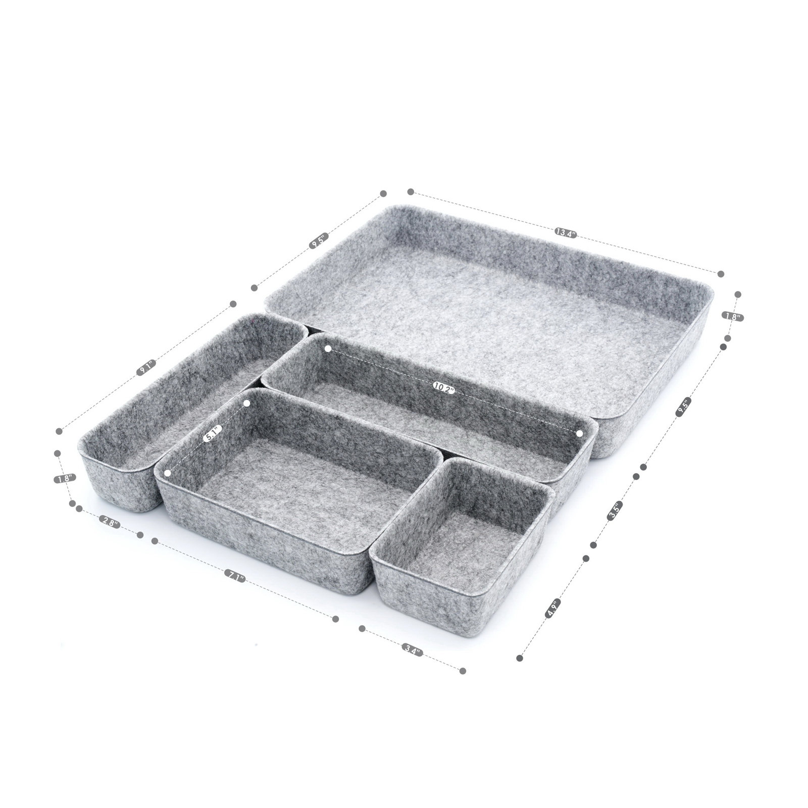 Office Drawer Organizer, Gray