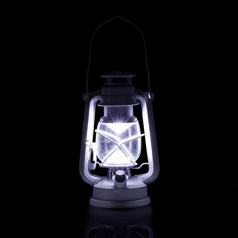 White 14'' Vintage Style LED Hurricane Lantern