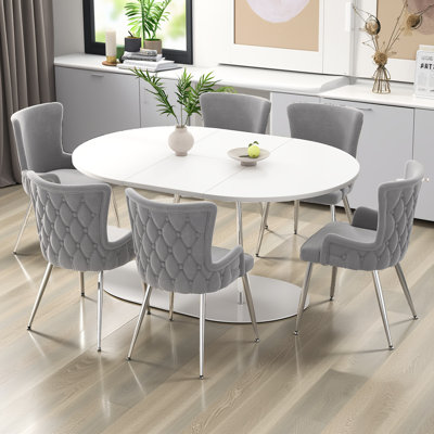 Chaises de salle à manger et d'appoint polyvalentes en velours - idéales pour la salle à manger, le bureau à domicile et la chambre à coucher