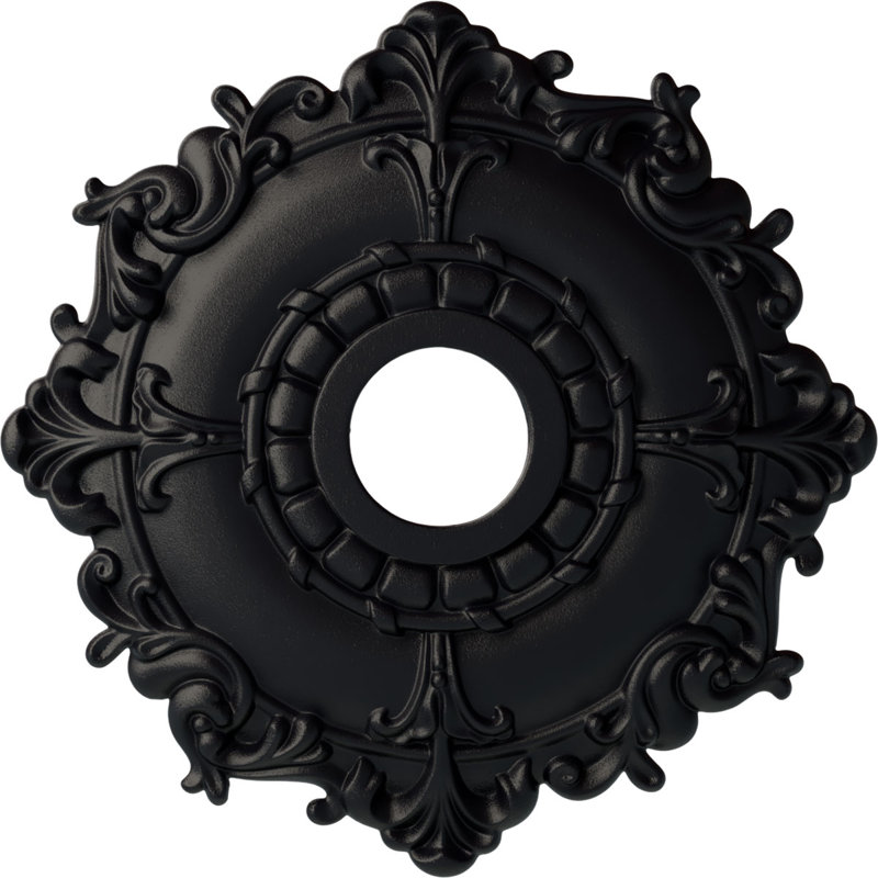 Médaillon de plafond de 18 po x P 3 po x P 1 1/2 po (convient aux auvents jusqu'à 4 5/8 po), Gris acier