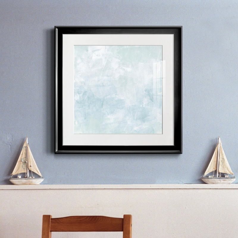 «I Drifting Blue I-Premium», reproduction encadrée - prête à être accrochée, H 26,5 po x l 26,5 po x P 1,5 po, Blanc